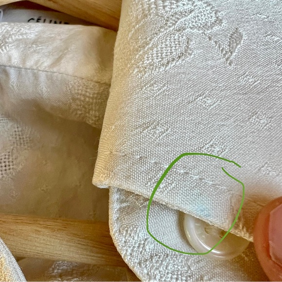 Old Céline by Phoebe Philo White Silk Collared Sleeveless Blouse - Lace Print - Picture 6 of 8